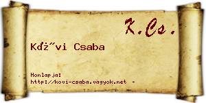 Kövi Csaba névjegykártya