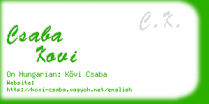 csaba kovi business card
